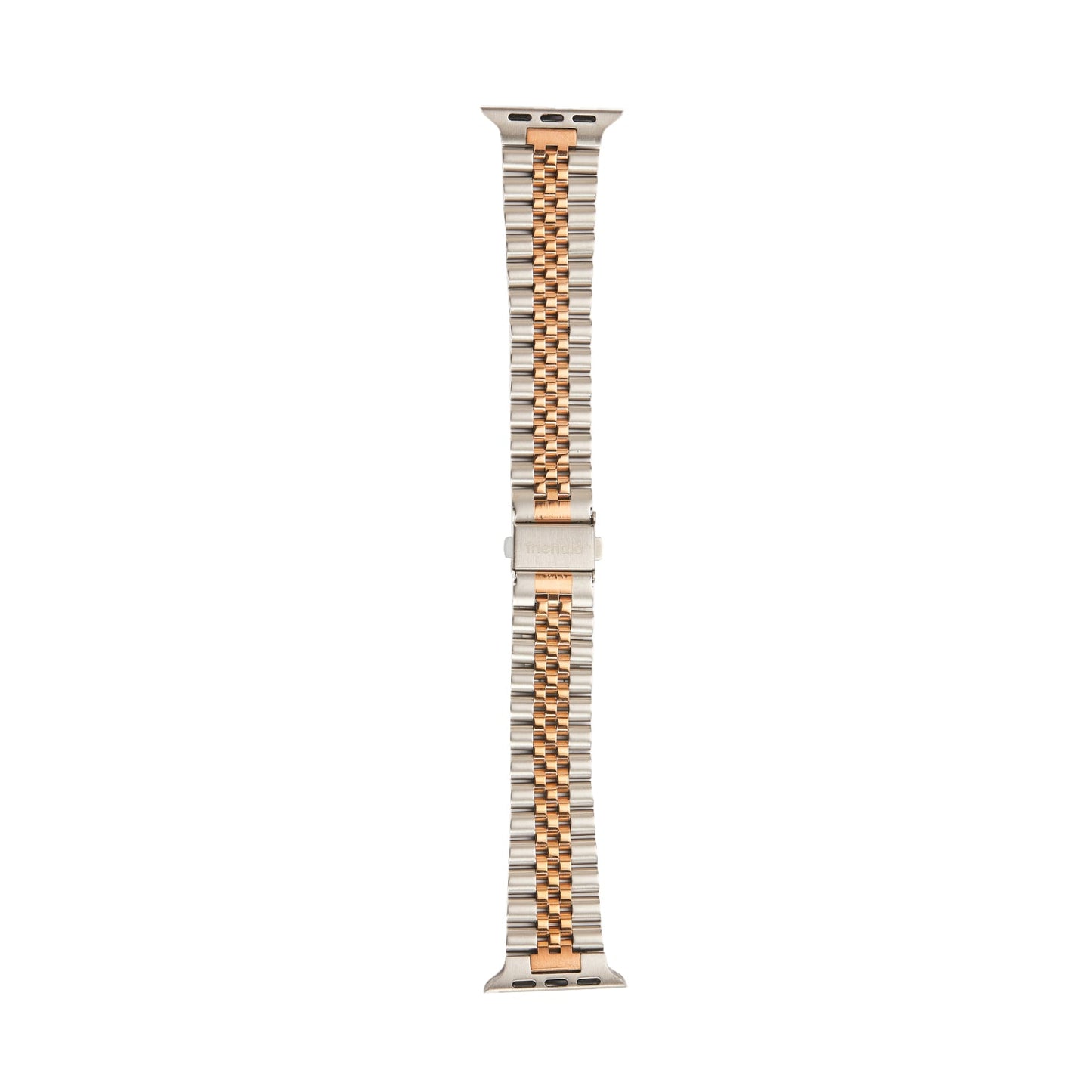 Stainless Steel Link Bracelet Band - The Perth in Silver and Rose Large - Compatible with Apple Watch Size 42mm to 45mm-1