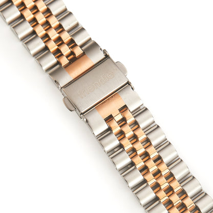 Stainless Steel Link Bracelet Band - The Perth in Silver and Rose Large - Compatible with Apple Watch Size 42mm to 45mm-3