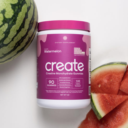 Create Watermelon Creatine Gummies – 1.5G Creatine Monohydrate, Boost Strength & Focus, 90 Ct