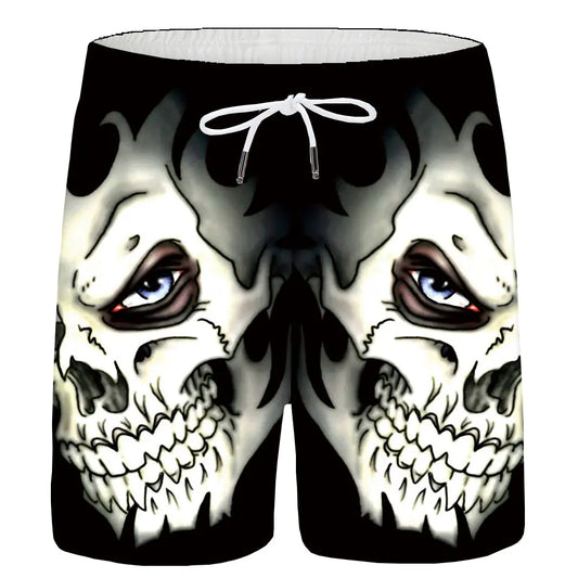 3D Digital Print Skull Shorts for Men