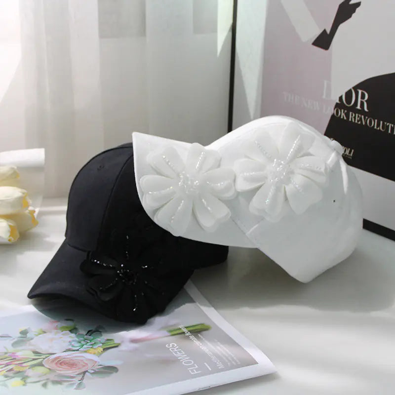 Women's 3D Crystal Flower Fashion Baseball Hat