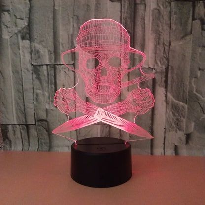 3D Skull Night Light