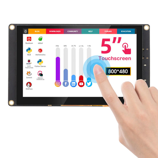 ELECROW Mini Monitor 5 inch Touchscreen Monitor Compatible with Raspberry Pi PC Laptop 800x480 Display 5-Point Touch Capacitive Screen Driver-Free