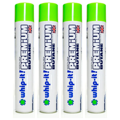 Whip-It! Premium Butane Can 420ml (4 Pack) Virtually Zero Impurities in Supply Syndicate Packaging