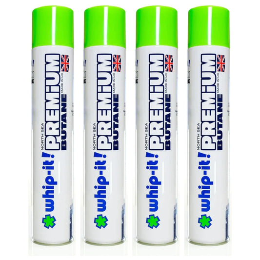 Whip-It! Premium Butane Can 420ml (4 Pack) Virtually Zero Impurities in Supply Syndicate Packaging