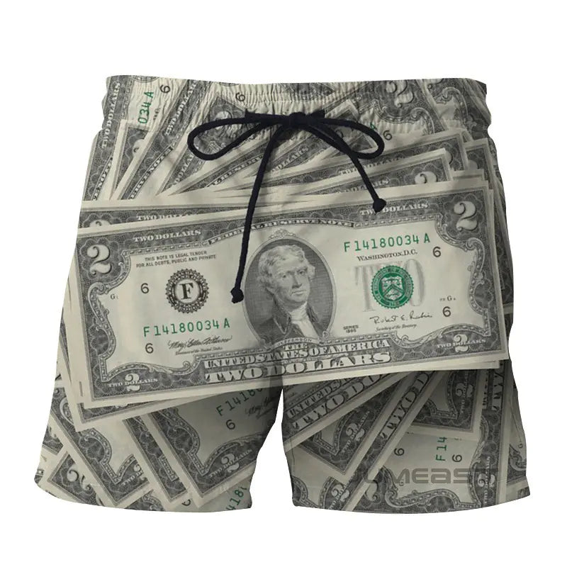 Men's Trendy Retro 3D Coin Beach Pants
