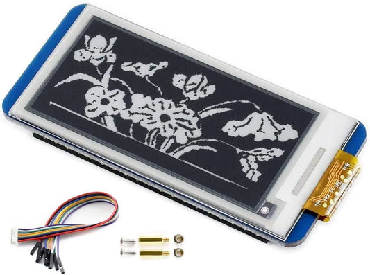 2.13inch E-Ink Display HAT V4 Version 250x122 Resolution 3.3V/5V Black White Two-Color e-paper Screen Module for Raspberry Pi Zero/Zero W/Zero WH/2B/3B/3B+/4B Supports Partial Refresh SPI Interface