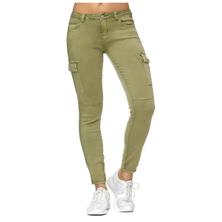 Women's Skinny Pants with 3D Side Pockets