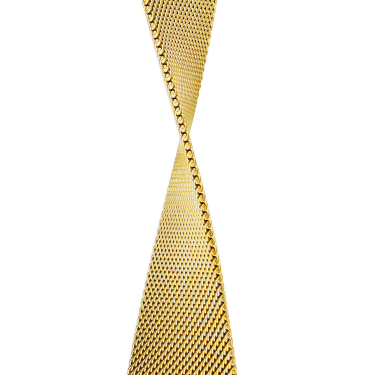 Stainless Steel Link Woven Mesh Infinite Loop Band - The Melbourne in Gold Large - Compatible with Apple Watch Size 42mm to 45mm-1