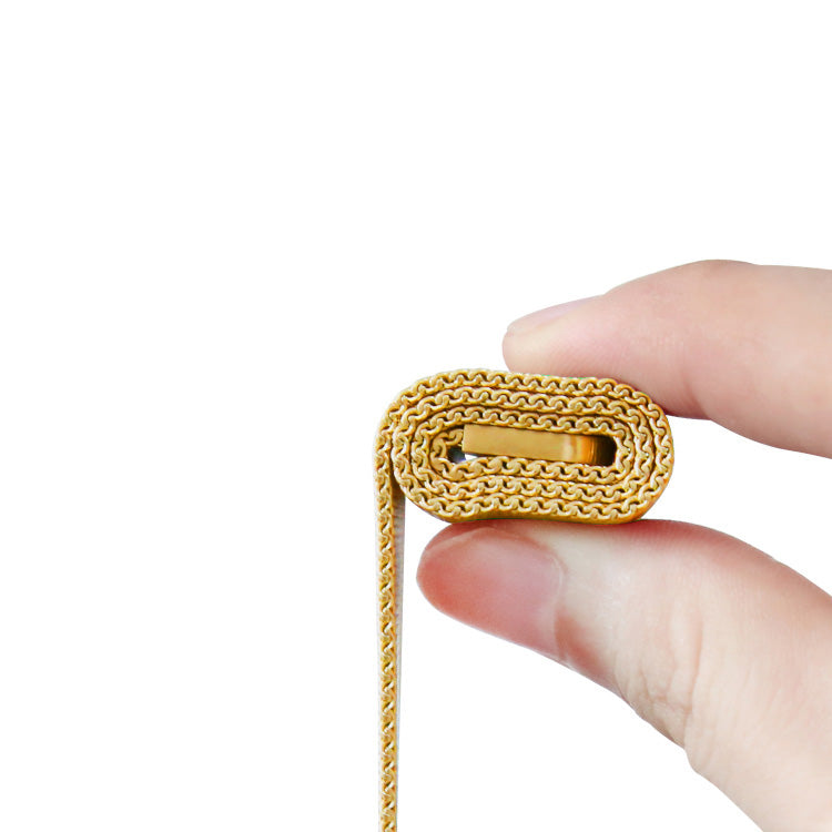 Stainless Steel Link Woven Mesh Infinite Loop Band - The Melbourne in Gold Large - Compatible with Apple Watch Size 42mm to 45mm-2