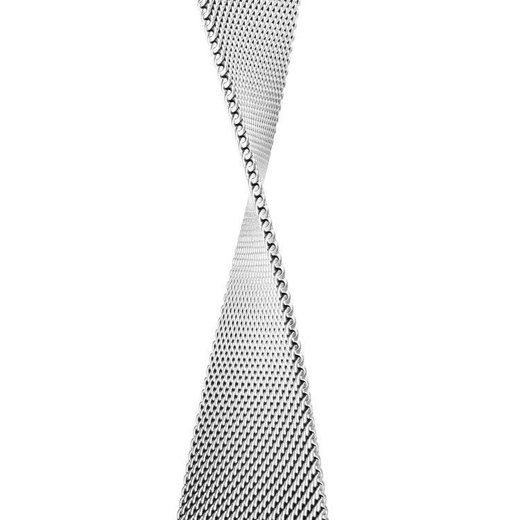 Stainless Steel Link Woven Mesh Infinite Loop Band - The Melbourne in Stainless Steel - Compatible with Apple Watch Size 38mm to 41mm-1
