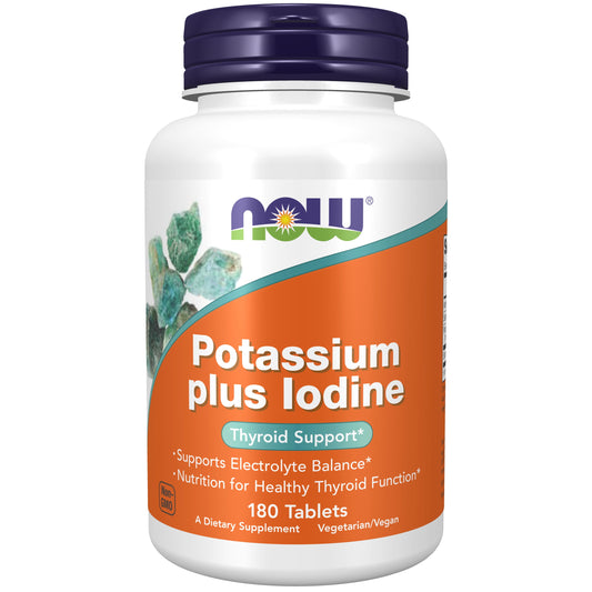 Supplements, Potassium plus Iodine, Supports Electrolyte Balance*, Thyroid Support*, 180 Tablets