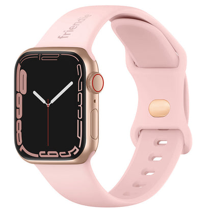 Silicone Sports Band Rose Gold with Gold Pin - The Noosa Small - Compatible with Apple Watch Size 38mm to 41mm-0