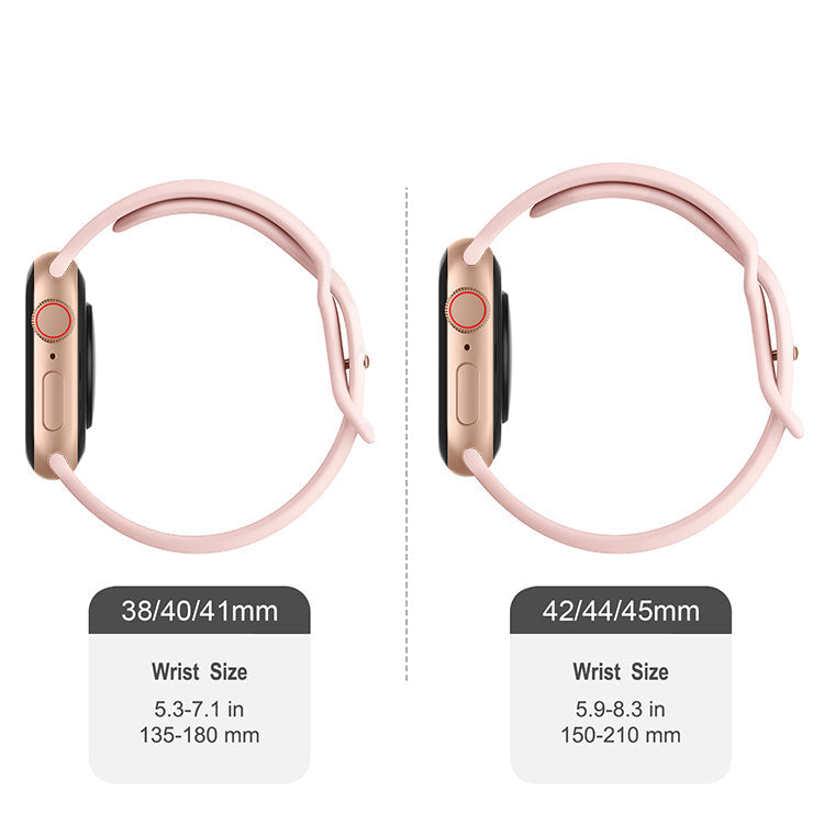 Silicone Sports Band Rose Gold with Gold Pin - The Noosa Small - Compatible with Apple Watch Size 38mm to 41mm-2