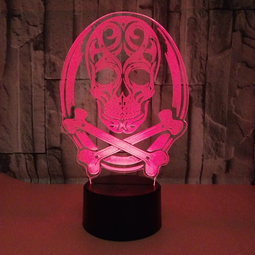 3D Skull Night Light