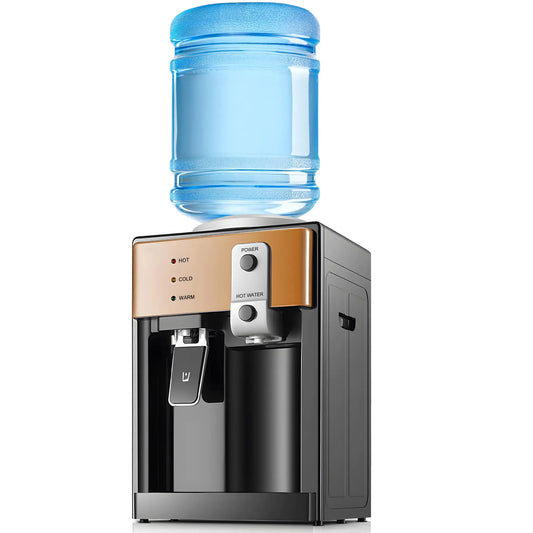 Water Dispenser Top Loading Water Cooler for 1.2 to 5 Gallon 3 Temperature Settings Room Temperature Water Cold Hot Water Dispenser Bedside Water Dispenser for Home Office Dormitory Use