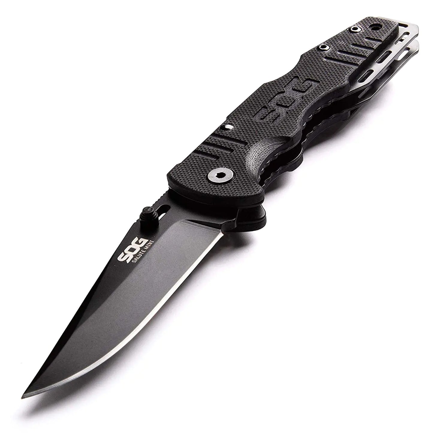 SOG Folding Knife Pocket Knife – Salute Mini Tactical Knife Hunting Knife Flipper Knife with 3.1 Inch Clip Point EDC Knife Pocket Clip (FF1101-CP)
