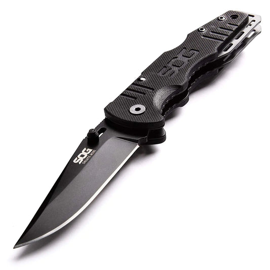 SOG Folding Knife Pocket Knife – Salute Mini Tactical Knife Hunting Knife Flipper Knife with 3.1 Inch Clip Point EDC Knife Pocket Clip (FF1101-CP)