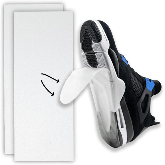 SneakerSoul Sole Protector (1 Pair) - 6" x 15" Clear Shoe Sole Protector for Sneakers - Fits Jordans AF1 (Sizes up to US 14) - Durable Non-Slip Easy Application Lasts 30+ Days Non-Residue