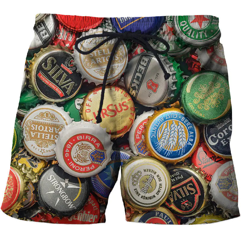 Waterdrop 3D Printed Beach Shorts with Pockets