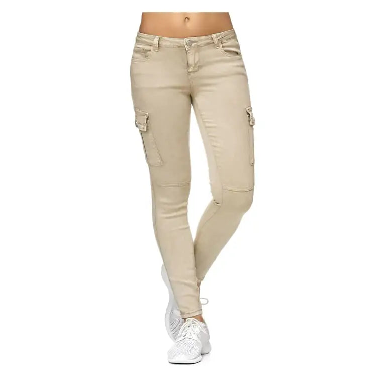 Women's Skinny Pants with 3D Side Pockets