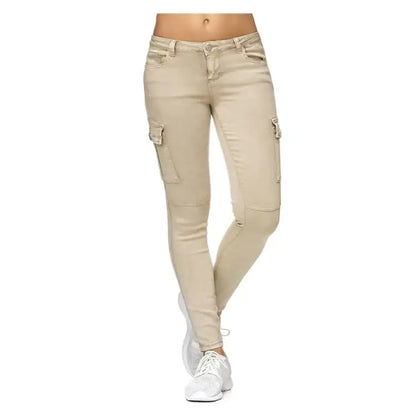 Women's Skinny Pants with 3D Side Pockets