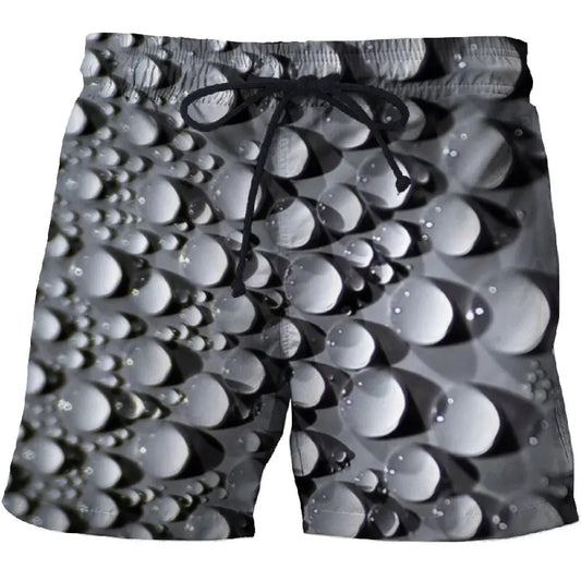 Waterdrop 3D Printed Beach Shorts with Pockets