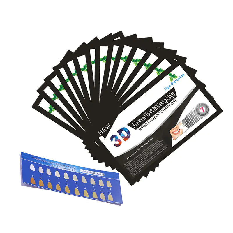 3D Charcoal Mint Whitening Tooth Strips (14 Pouches)
