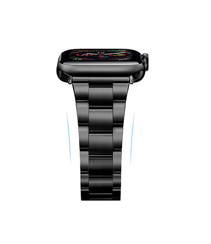 Stainless Steel Link Bracelet Band - The Sydney in Black Large - Compatible with Apple Watch Size 42mm to 45mm-0