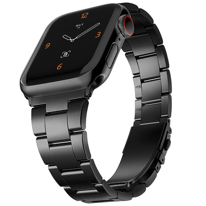 Stainless Steel Link Bracelet Band - The Sydney in Black Large - Compatible with Apple Watch Size 42mm to 45mm-4