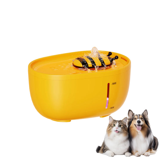 ZULJK Cat water68oz/2L Cat Water Dispenser -Cat Pet Water Dispenser- Automatic Cat Water Dispenser Bowl -Cat Feeding and Drinking Supplies- Water Level Window-Ultra Quiet Water Dispenser(Yellow)