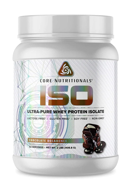 Core Nutritionals ISO 100% Micro Filtered Zero Artificial Fillers 25g Whey Protein Isolate 32 Servings (Chocolate Decadence)