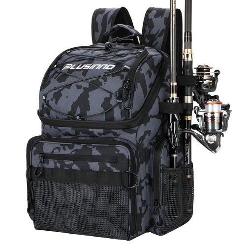 Fishing Backpack with Rod Holders & Cooler, 45L Large Water-Resistan