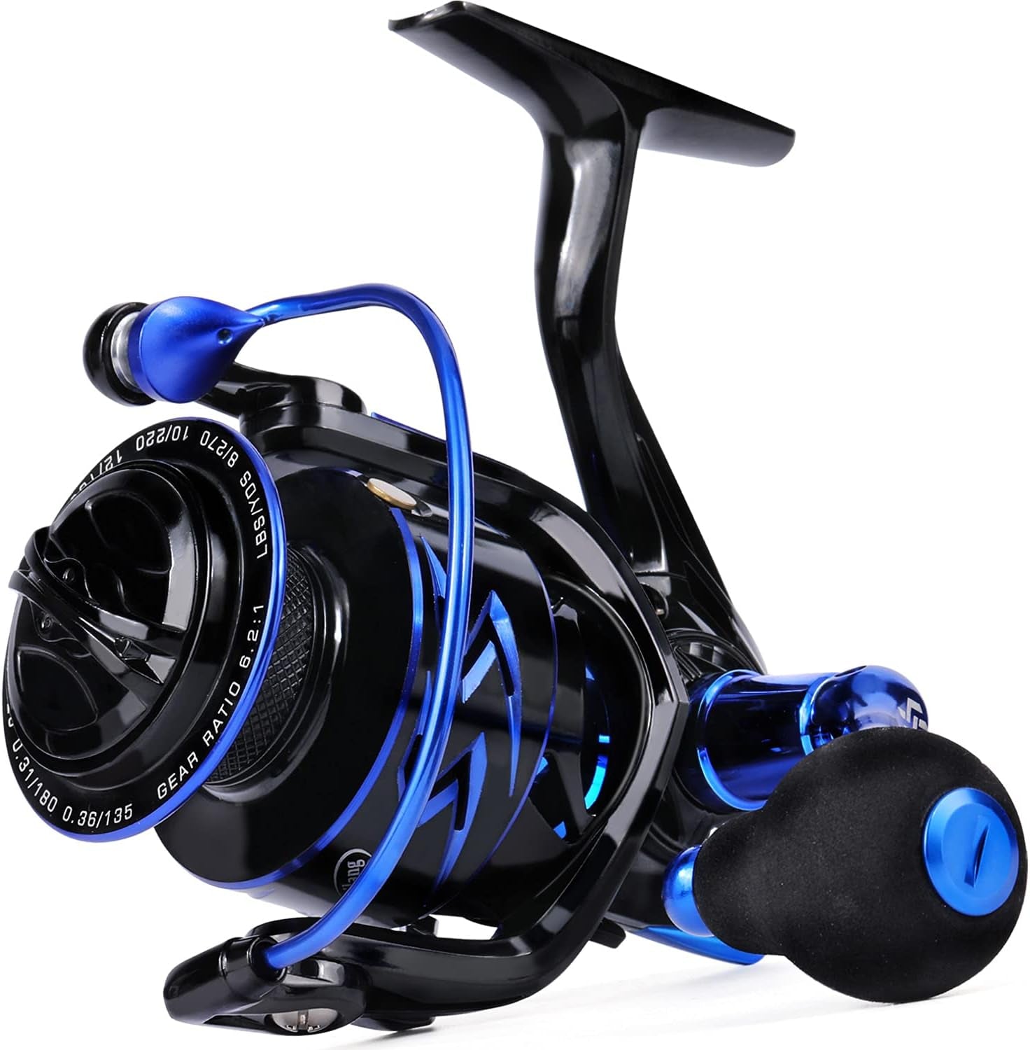 Spinning Reels Ultra-Weight, 6.2: 1 High Speed ​​Gear Ratio, Metal Frame and Rotor, 12 + 1 Shielded BB, Smooth Powerful Freshwater and Saltwater Spinning Fishing Reel