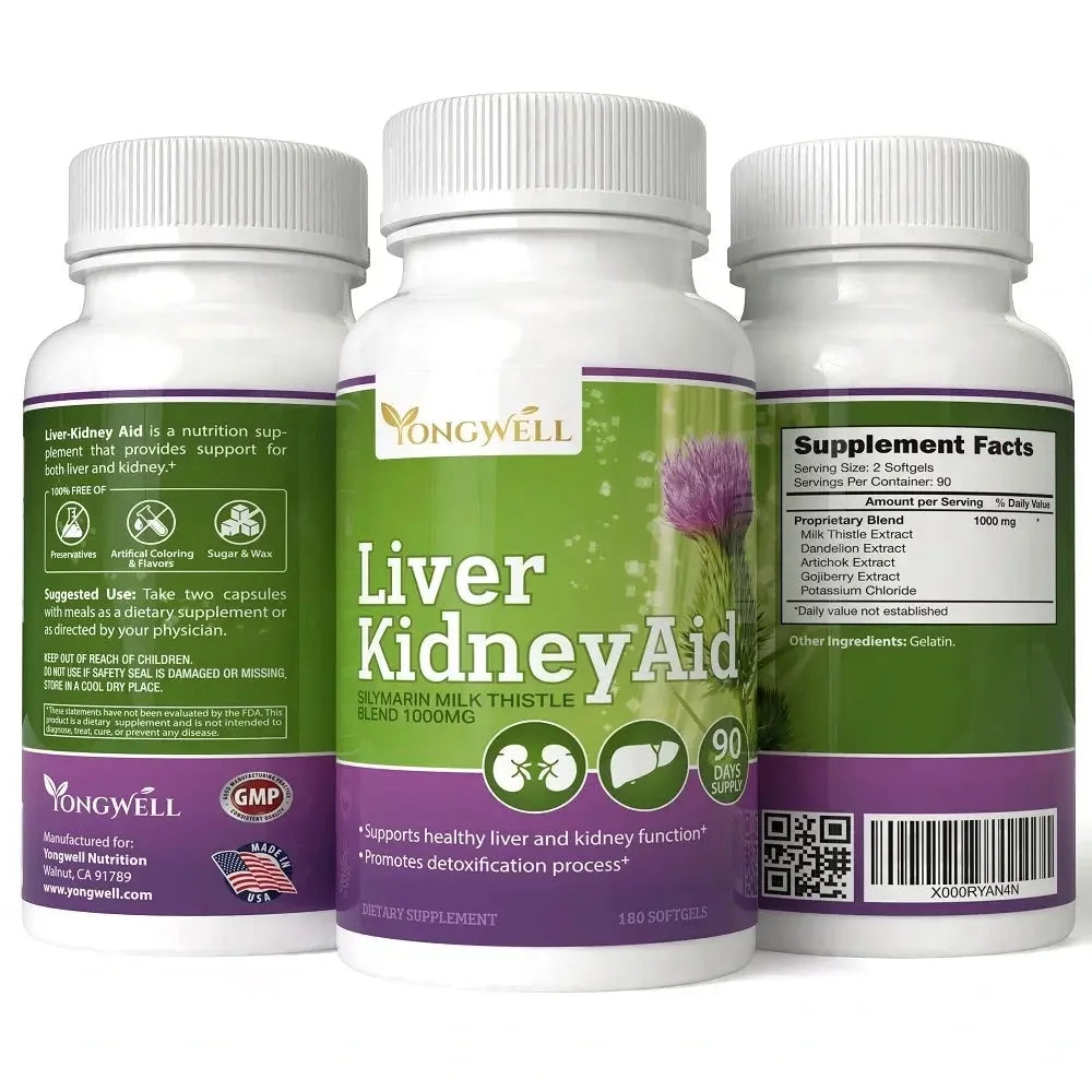 Liver Kidney Aid, Liver and Kidney Health Support (180 Softgels)