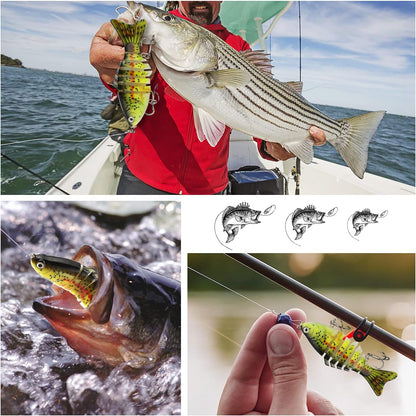 3D Lifelike Fishing Lures for Bass Trout Perch Freshwater Fishing Lures Multi Jointed Swimbait Hard Bait Freshwater Fishing Gear Fishing Stuff Fishing Gifts for Men