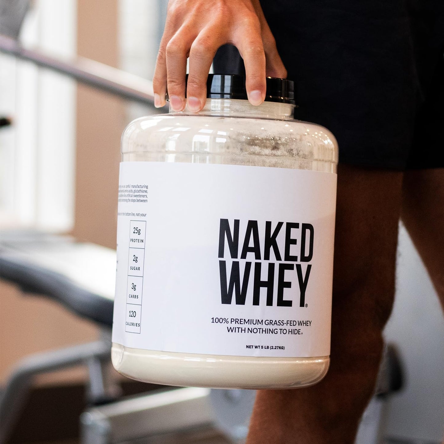Naked Whey 2LB 100% Grass Fed Whey Protein Powder - Only 1 Ingredient, Unflavore