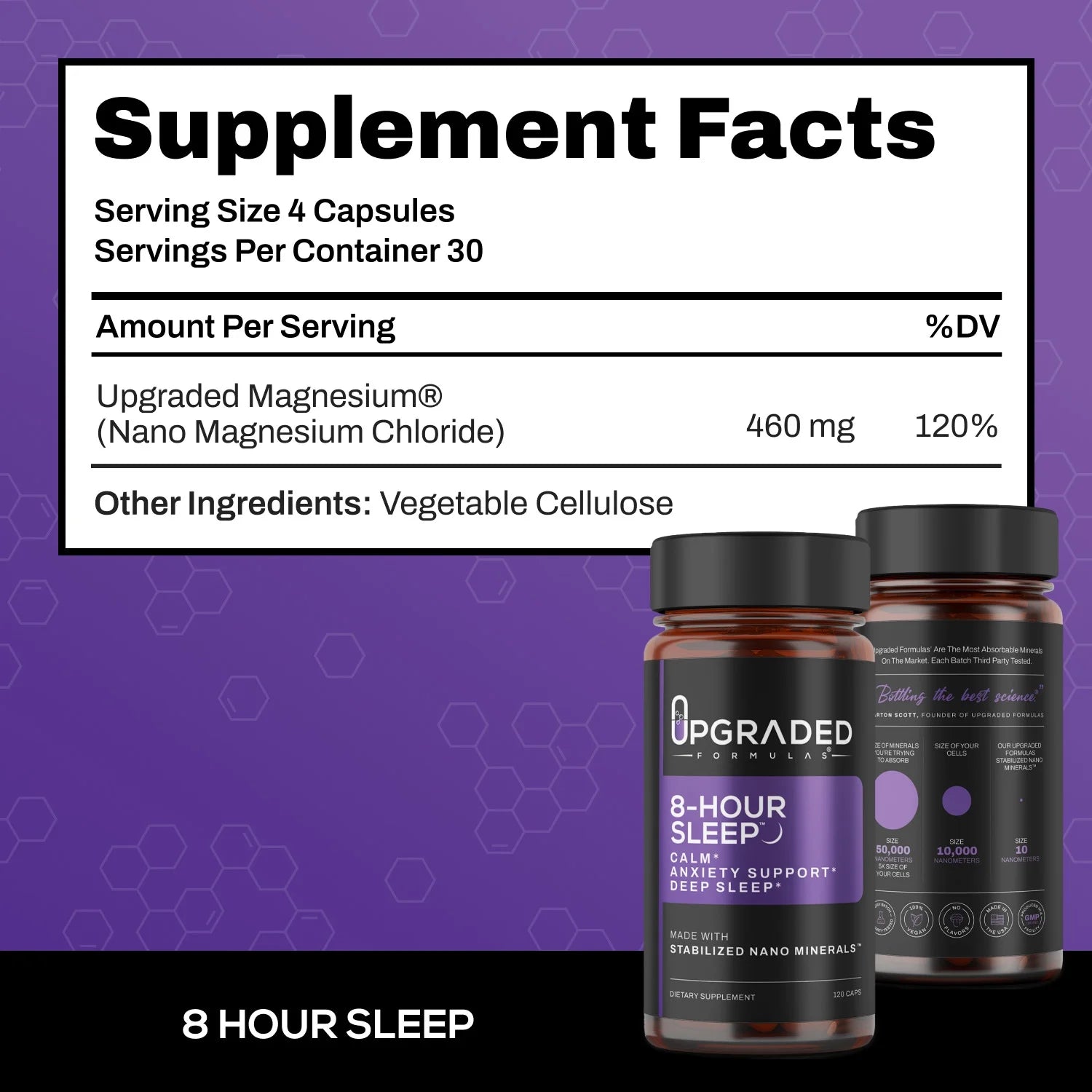 8-Hour Sleep Vegan Mineral Supplements 120 Count Natural Relaxation