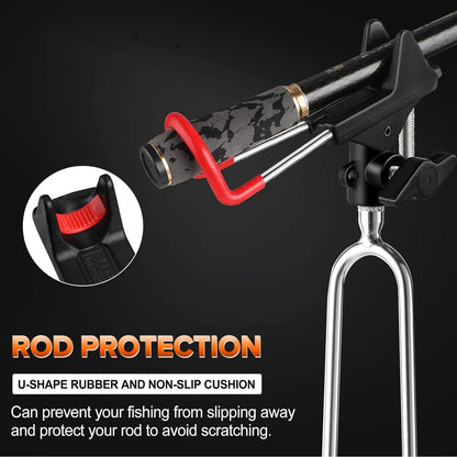 Fishing Rod Holders for Bank Fishing, Upgraded Fishing Pole Holders for Ground, 360 Degree Adjustable Fishing Pole Stand, Fishing Gear, Fishing Gifts for Men, 2 Pack