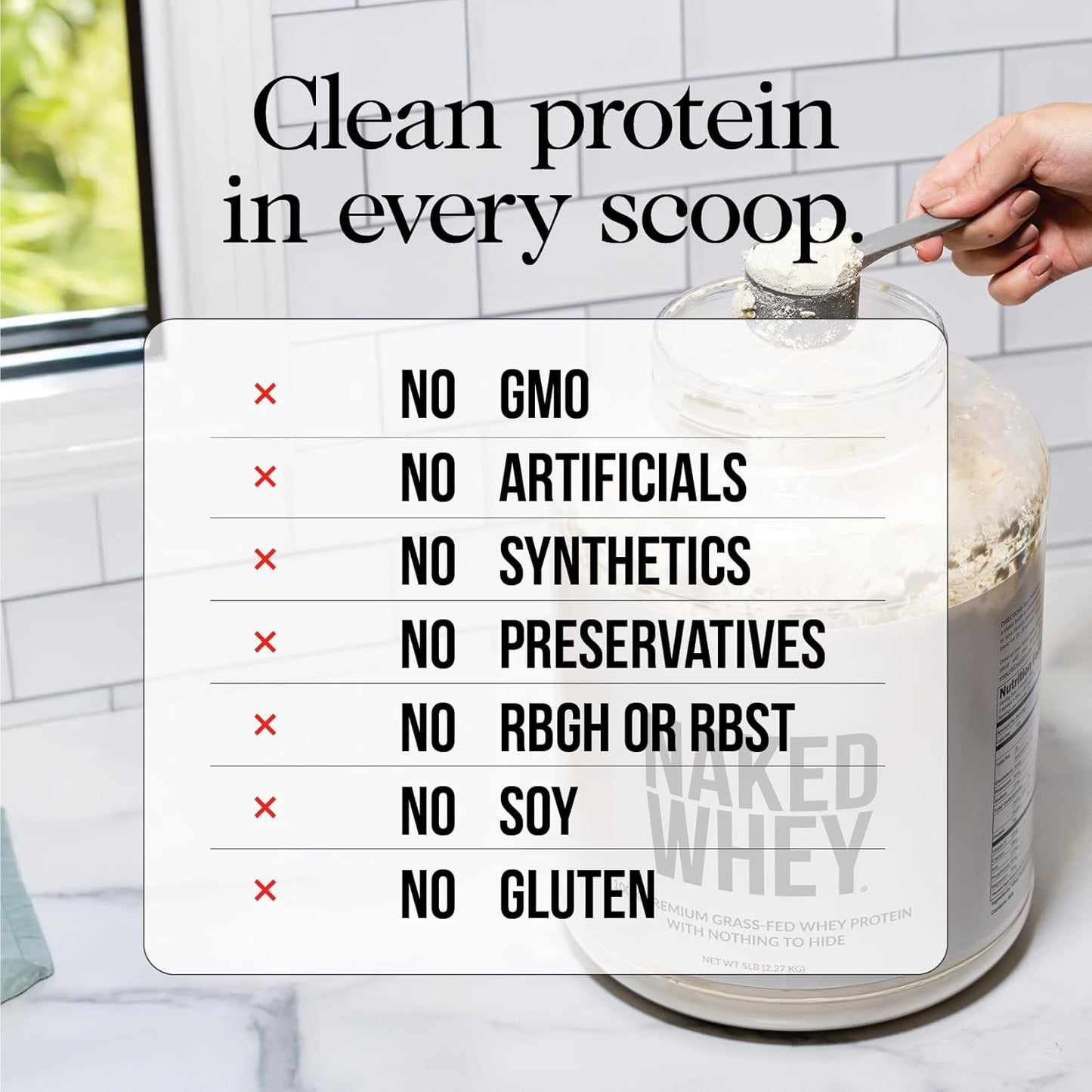 Naked Whey Chocolate Protein Powder - Only 3 Ingredients - Grass Fed Whey Protei
