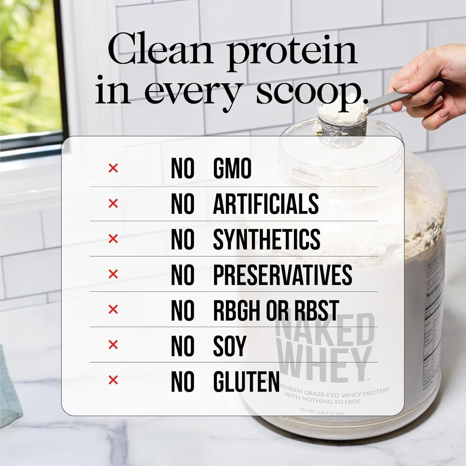 Naked Whey Chocolate Protein Powder - Only 3 Ingredients - Grass Fed Whey Protei