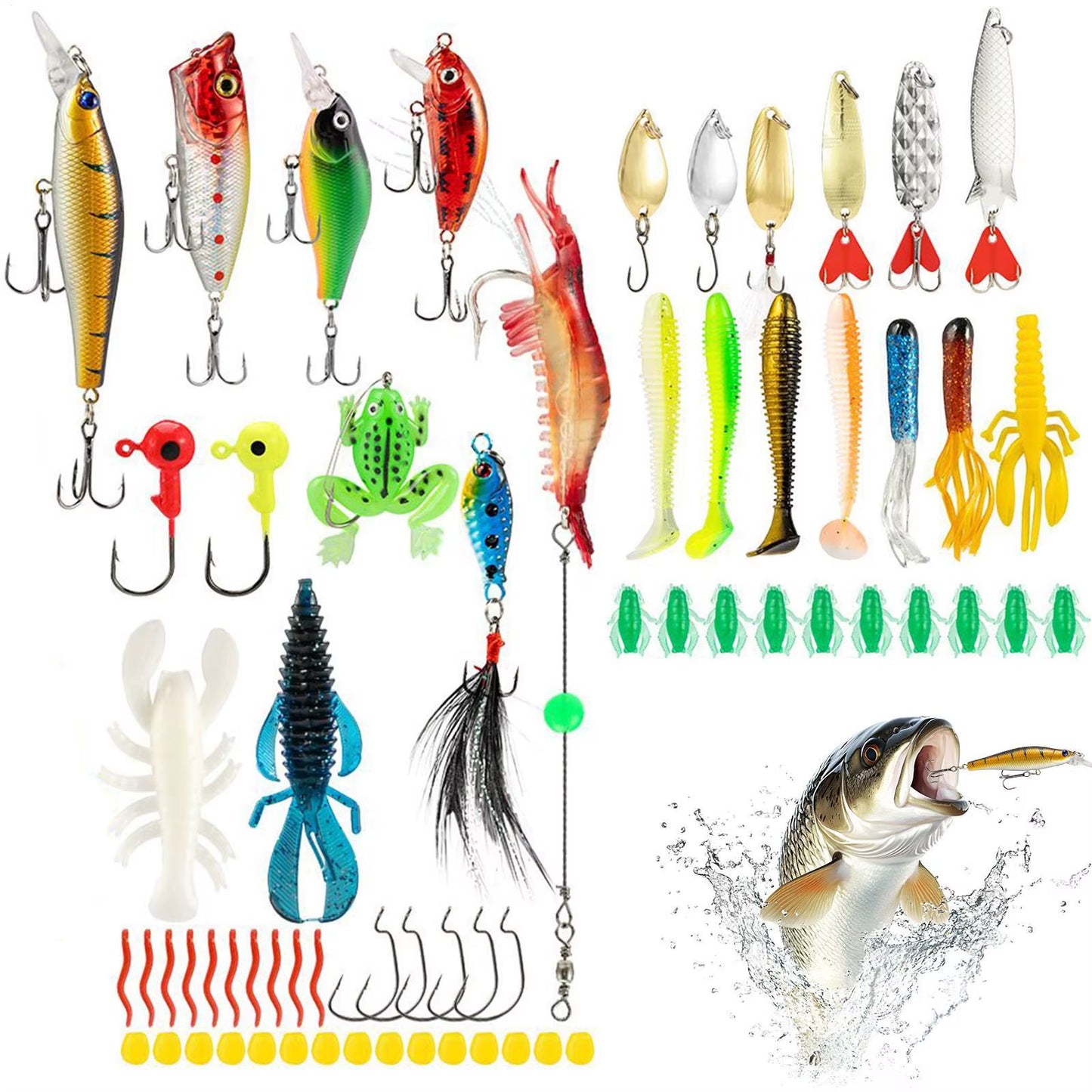 2025 Fishing Advent 24 Days of Christmas Countdown Calendar with Fishing Lures Portable Baits Tackle Gear for Men Adult Teen