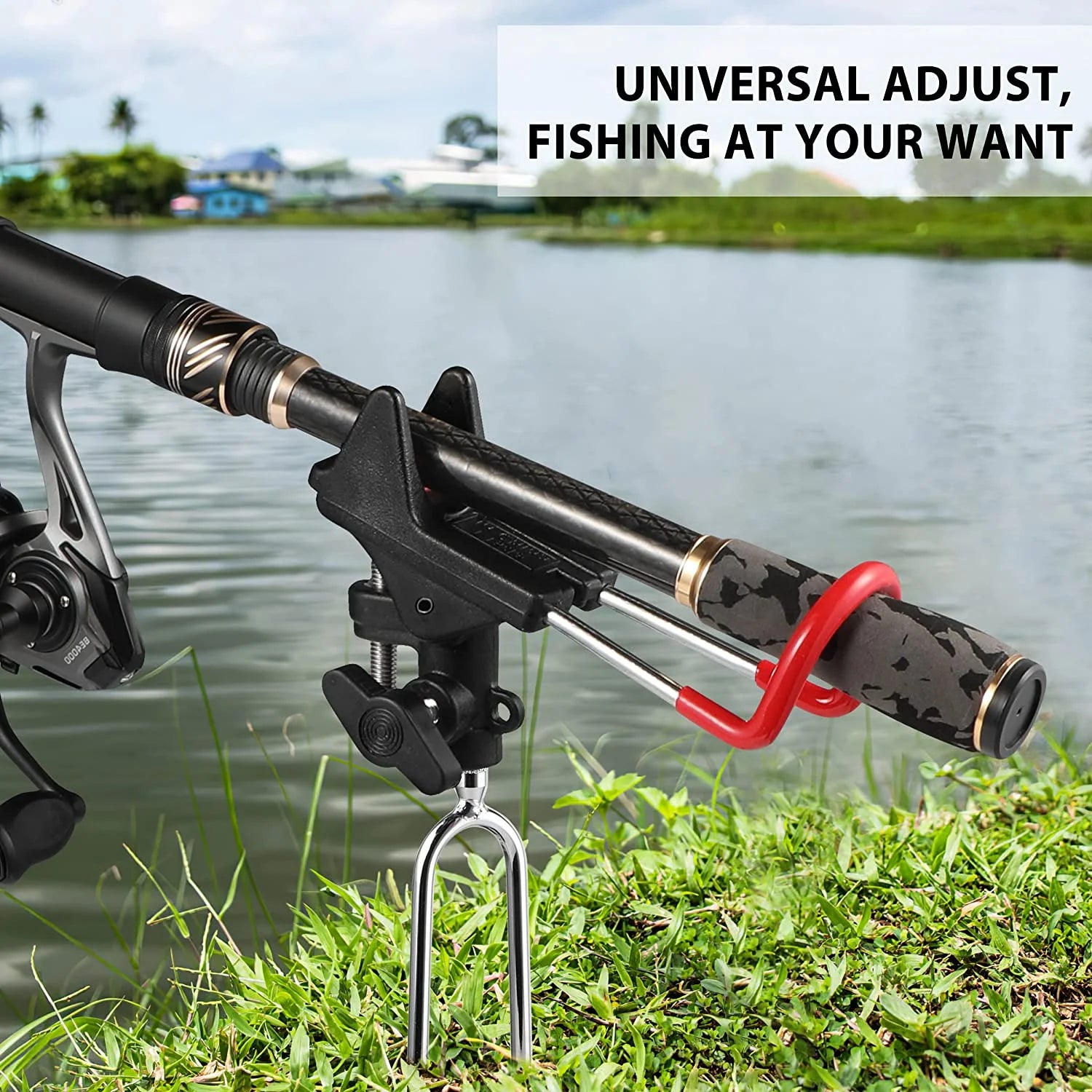 Fishing Rod Holders for Bank Fishing, Upgraded Fishing Pole Holders for Ground, 360 Degree Adjustable Fishing Pole Stand, Fishing Gear, Fishing Gifts for Men, 2 Pack