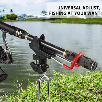 Fishing Rod Holders for Bank Fishing, Upgraded Fishing Pole Holders for Ground, 360 Degree Adjustable Fishing Pole Stand, Fishing Gear, Fishing Gifts for Men, 2 Pack