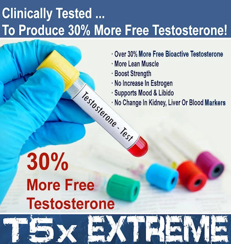 Two Pack - T5X Extreme Testosterone Booster for Men Sexual Potency Increase Testosterone 30% 360 Capsules