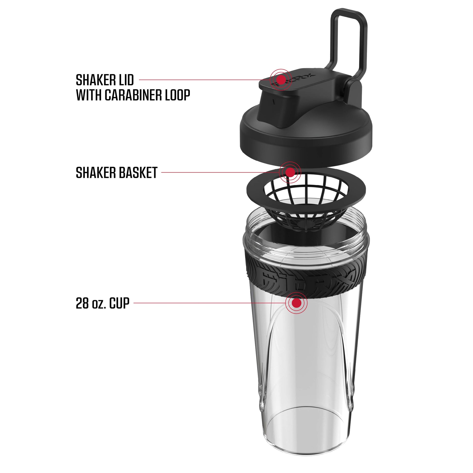 Sport Shaker Bottle, Portable Protein Shaker Bottle Cup, 28Oz.