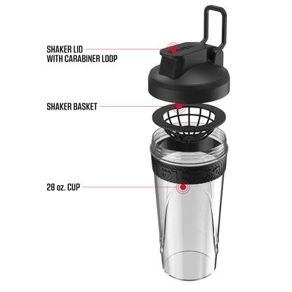 Sport Shaker Bottle, Portable Protein Shaker Bottle Cup, 28Oz.