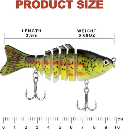 3D Lifelike Fishing Lures for Bass Trout Perch Freshwater Fishing Lures Multi Jointed Swimbait Hard Bait Freshwater Fishing Gear Fishing Stuff Fishing Gifts for Men