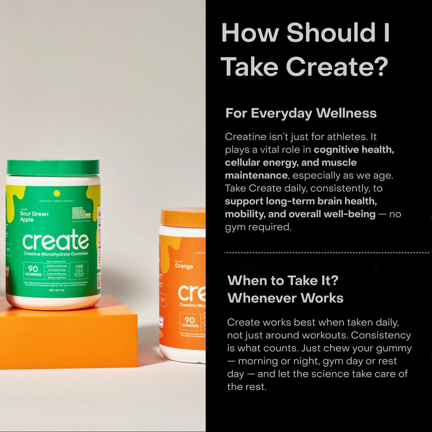 Create Watermelon Creatine Gummies – 1.5G Creatine Monohydrate, Boost Strength & Focus, 90 Ct