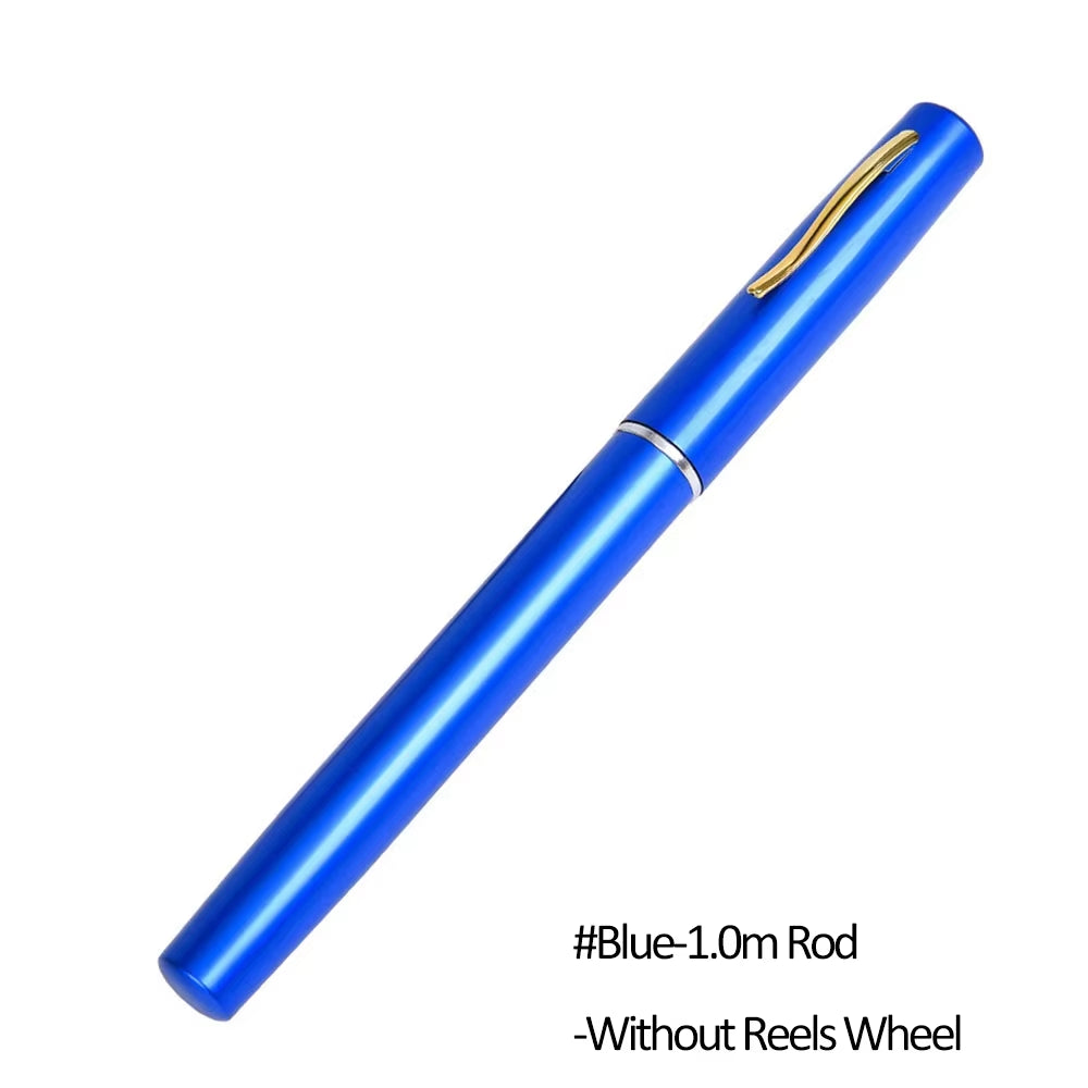 1M-1.6M Pen Style Pocket Fishing Rod Compact Telescopic Pole Lightweight Aluminum Alloy Portable Outdoor Use Fishing Gear
